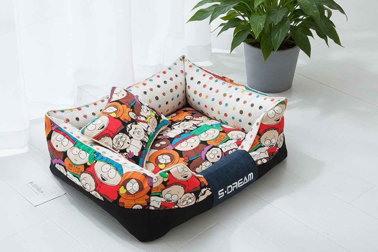 Cuccia colorata con cuscino removibile per cani e gatti – Materassino impermeabile e confortevole