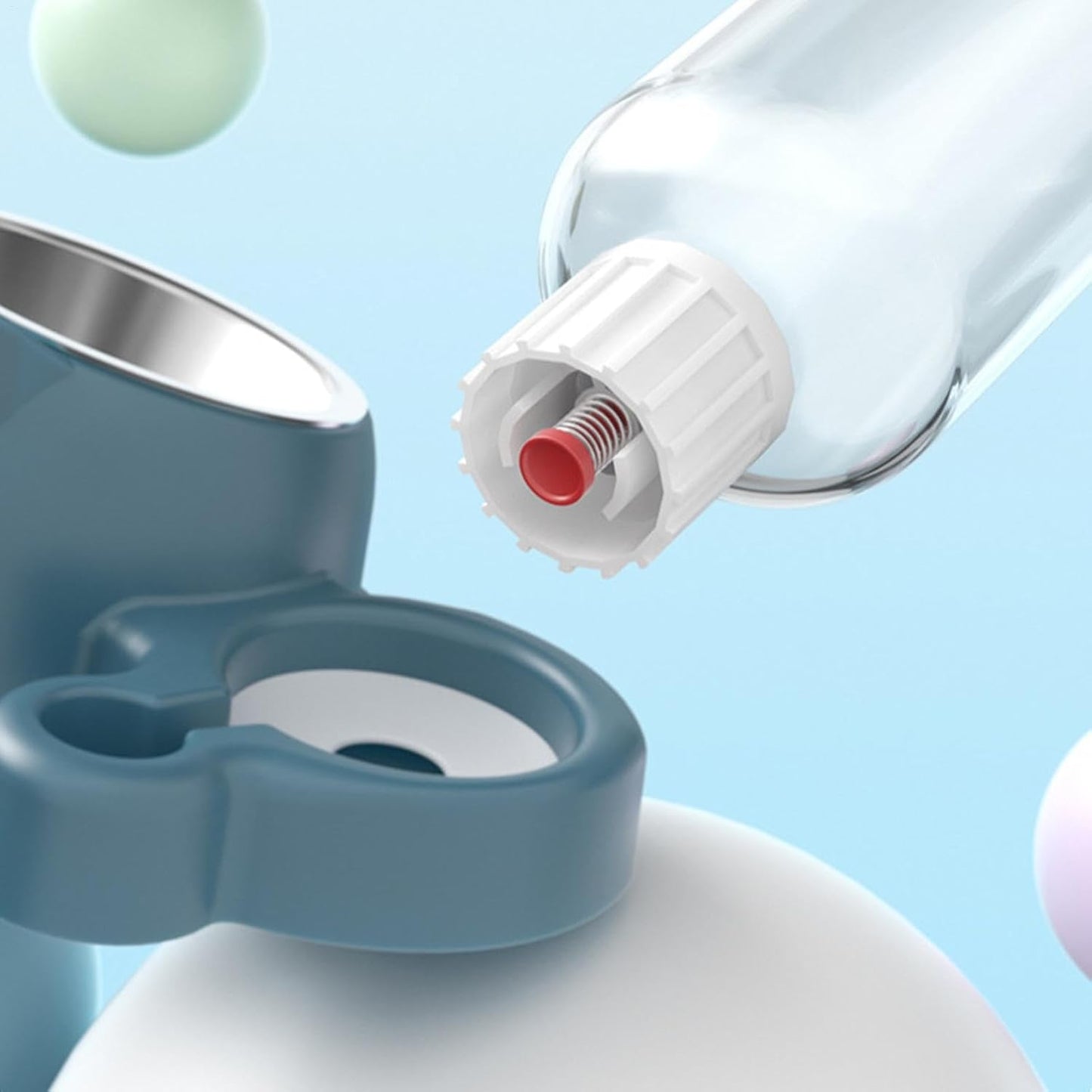 Ciotola Doppia per Animali con Distributore d’Acqua Inox